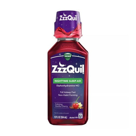 Zzzquil, Zzzquil Nighttime Sleep-Aid Liquid Calming Vanilla Cherry, 12 Oz