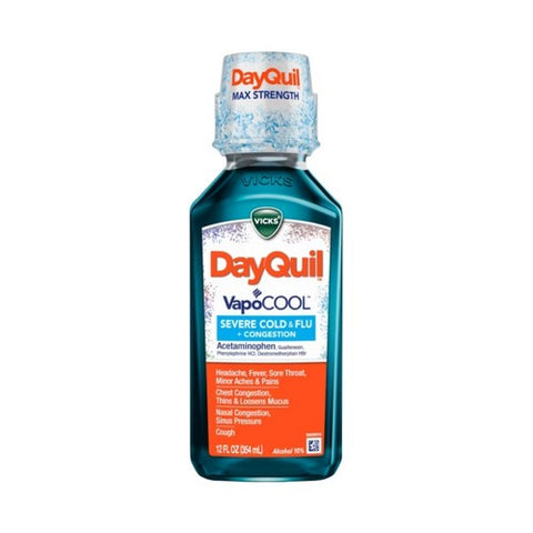 DayQuil, Severe+ Vapocool Cold & Flu Liquid, 12 Oz