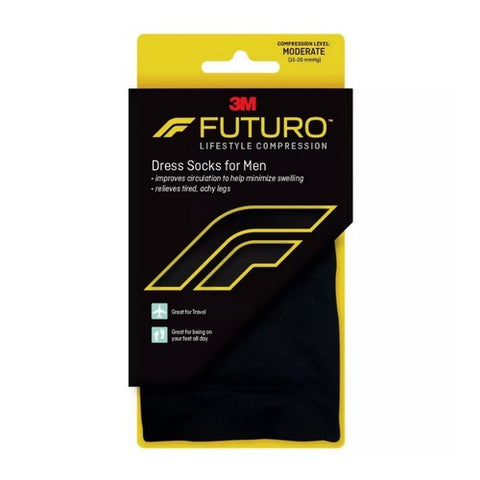 Futuro, Dress Socks For Men Black Moderate, 1 Each