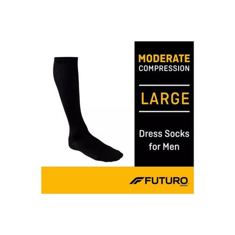 Futuro, Mens Dress Socks Black Large, 1 Each