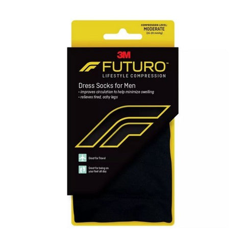 Futuro, Mens Dress Socks Black Large, 1 Each
