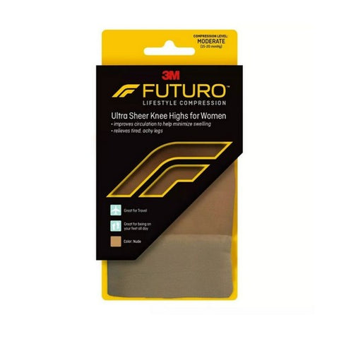 Futuro, Lifestyle Compression Ultra Sheer Knee Highs for Women, Large, 1 Each