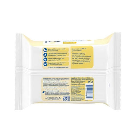 Aveeno, JOHNSON'S Hand & Face Wipes Scented, 25 Each