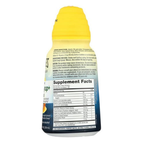 Zarbees, Zarbee'S Naturals Nighttime Cough Syrup + Mucus Natural Honey Lemon Flavor, 8 Oz