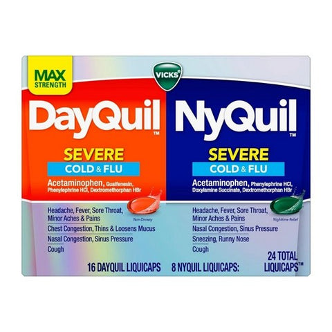 DayQuil, Nyquil Severe Cold & Flu Liquicaps, 24 Tabs