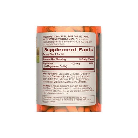 Sundown Naturals, Sundown Naturals Magnesium Coated Caplets, 500 mg, 180 Caps