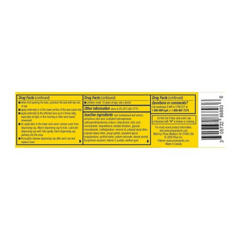 Preparation H, Hemorrhoidal Cream With Aloe, 0.9 Oz