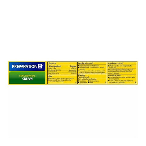 Preparation H, Hemorrhoidal Cream With Aloe, 1.8 Oz