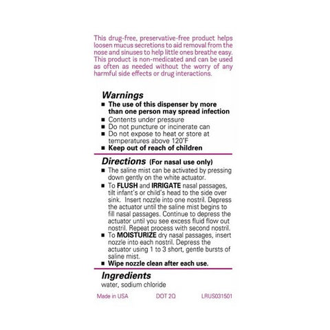 Little Remedies, Sterile Saline Nasal Mist, 3 Oz