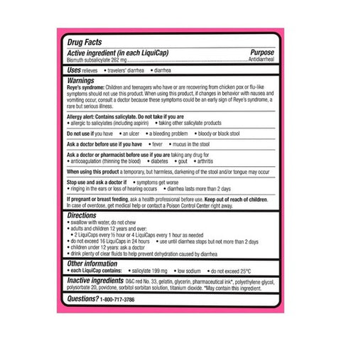 Pepto-Bismol, Antidiarrheal LiquiCaps, 12 Caps