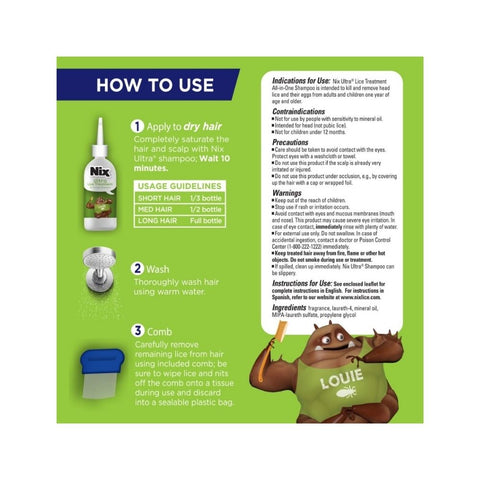 Nix, Ultra Shampoo All-In-One Lice Treatment, 4 Oz