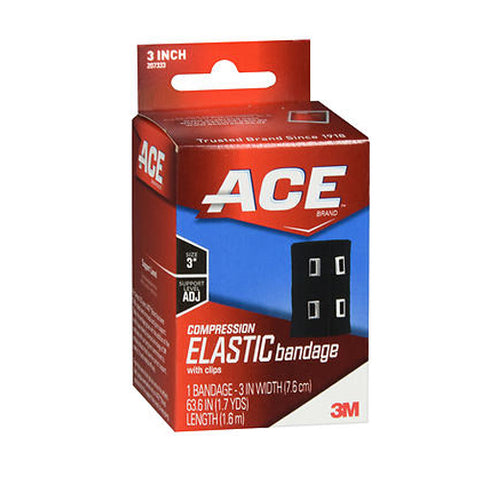 Ace, Compression Elastic Bandage With Clips 3 Inch, 1 Each