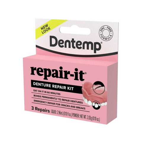 D.O.C., Repair-It Denture Repair Kit, 3 Repairs, Kit