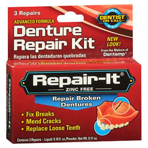D.O.C., Repair-It Denture Repair Kit, 3 Repairs, Kit