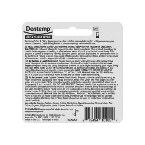 D.O.C., Dentemp Maximum Strength Cap + Filling Repair, 2.64 Grams