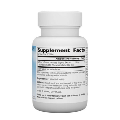 Source Naturals, Serene Science Saffron Extract, 15mg 60 Tabs