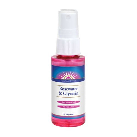 Heritage Store, Rosewater & Glycerin w/Atomizer, 2 Oz