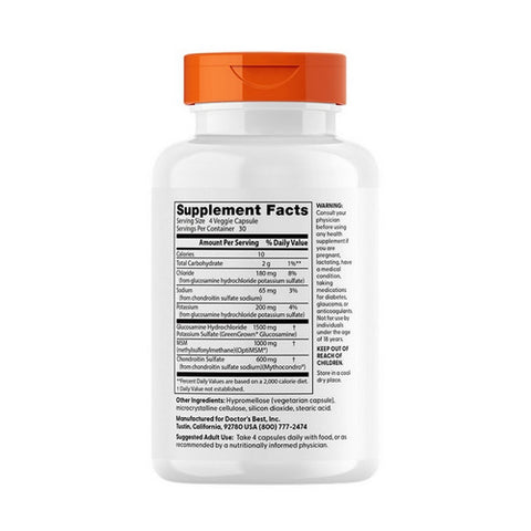 Doctors Best, Vegan Glucosamine Chondroitin MSM, 120 Veg Caps