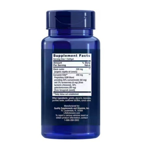 Life Extension, Black Cum in Seed Oil & Curcumin Elite Turmeric Extract, 60 soft gels