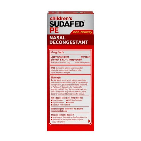 Sudafed Pe, Children's Nasal Decongestant Liquid Berry, 4 Oz
