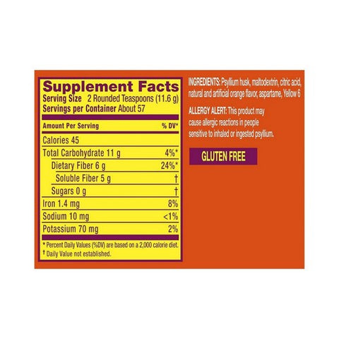 Metamucil, Meta Appetite Control Powder Sugar-Free Orange Zest, 23.3 Oz