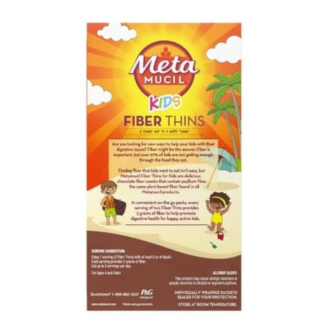 Glide, Meta Mucil Kids Fiber Thins Packets Chocolate, 12 Count