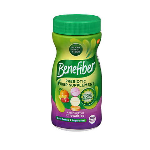 Benefiber, Prebiotic Fiber Supplement Chewables Assorted Fruit Flavors, 100 Count