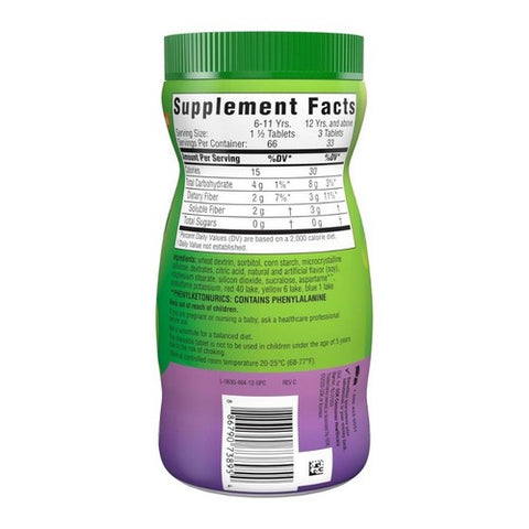 Benefiber, Prebiotic Fiber Supplement Chewables Assorted Fruit Flavors, 100 Count