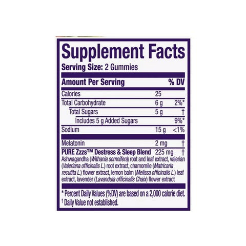 Vicks, ZzzQuil Pure Zzzs De-Stress & Sleep Gummies, 42 Each