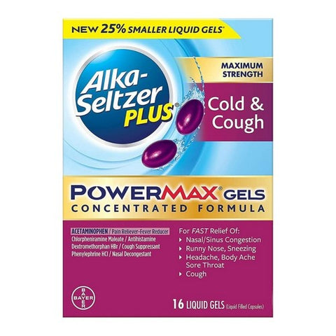 Alka-Seltzer, Alka-Seltz Cold & Cough Powermax, 16 Count