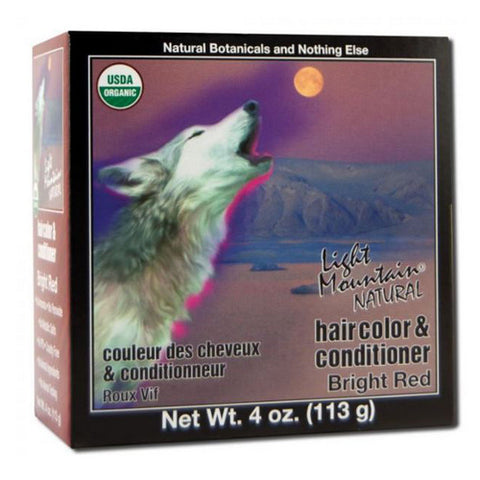 Light Mountain, Natural Hair Color & Conditioner, Bright-Red 4 Oz