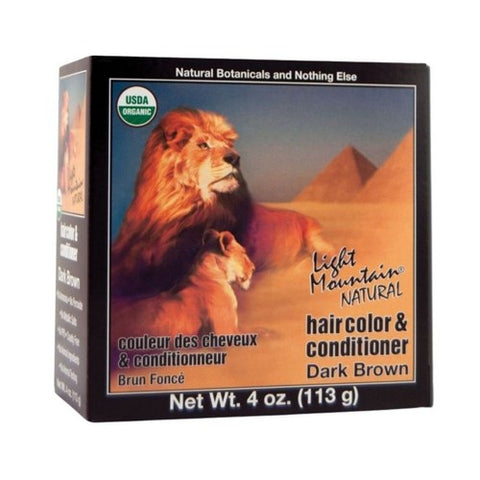 Light Mountain, Natural Hair Color & Conditioner, Dark-Brown 4 Oz