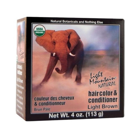 Light Mountain, Natural Hair Color & Conditioner, Light-Brown 4 Oz