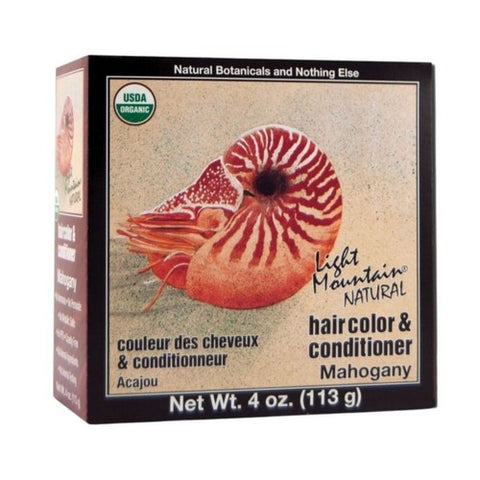 Light Mountain, Natural Hair Color and Conditioner, Mahogany 4 Oz