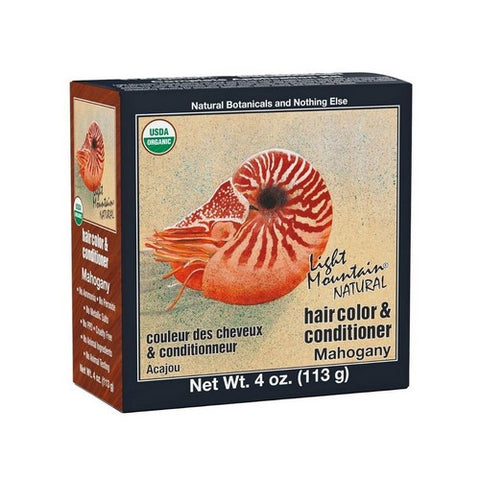 Light Mountain, Natural Hair Color and Conditioner, Mahogany 4 Oz