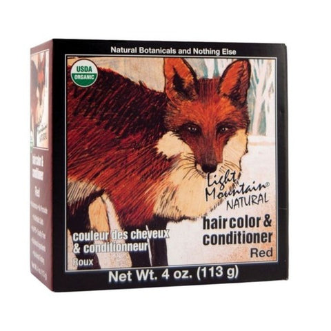 Light Mountain, Natural Hair Color and Conditioner, Red 4 Oz