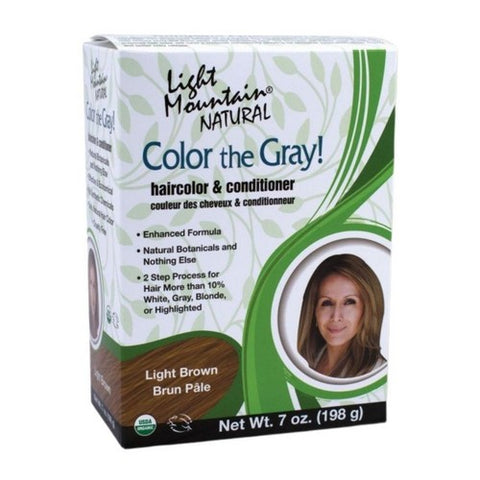 Light Mountain, Color The Gray Hair Color and conditioner, Brown-Light 7 Oz