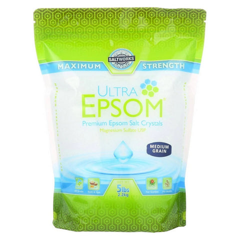 SaltWorks, Premium Epsom Salt Medium, 5 Lb