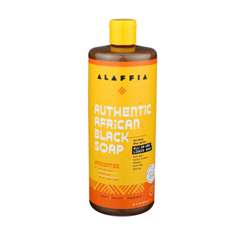 Alaffia, Black Soap Unscented, 32 Oz