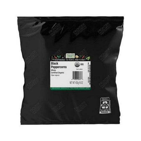 Frontier Coop, Organic Whole Black Peppercorns, 16 Oz