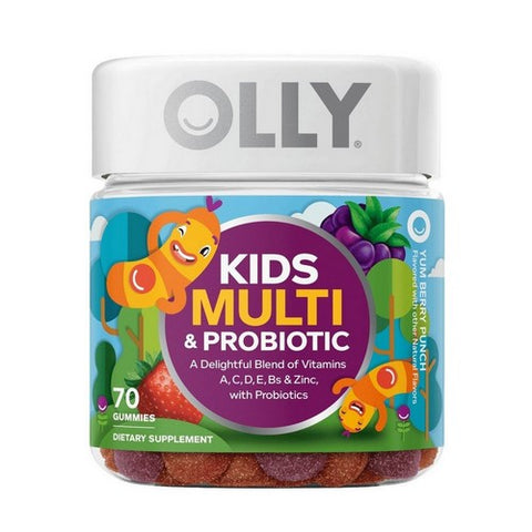 Olly, Kid's Multi + Probitic Gummy Multivitamin, 0, Yum Berry 70 Gummies