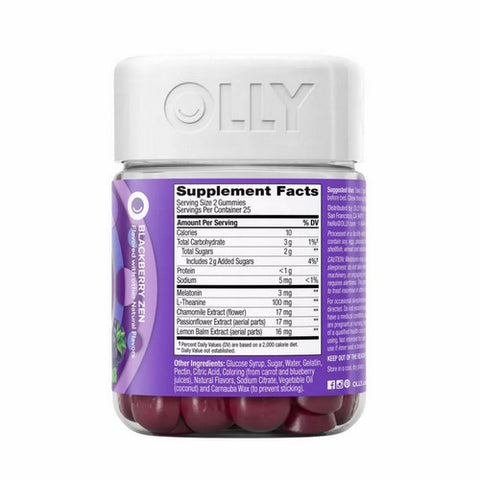Olly, Restful Sleep Blueberry Zen, 0, 50 Gummies