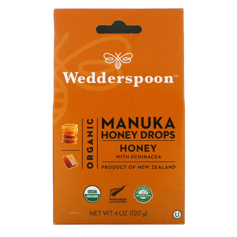 Wedderspoon, Organic Manuka Honey Drops with Echinacea, 0, 4 Oz