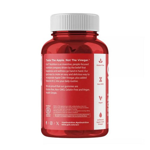 Goli Nutrition, Apple Cider Vinegar Gummies, 0, 60 Gummies