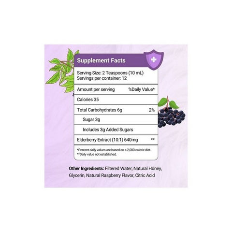 Herbion Naturals, Elderberry Syrup Raspberry, 4 Oz