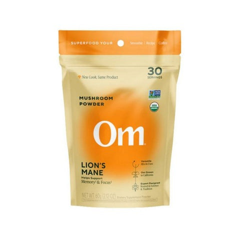 Om Mushrooms, Mushroom Superfood Powder, Lion's Mane 60 Grams