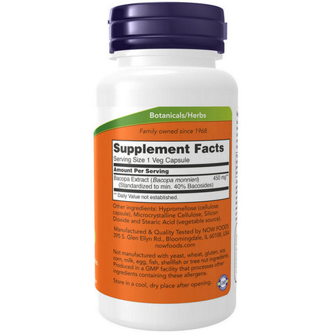 Now Foods, Bacopa Extract, 450mg, 90 Veg Caps