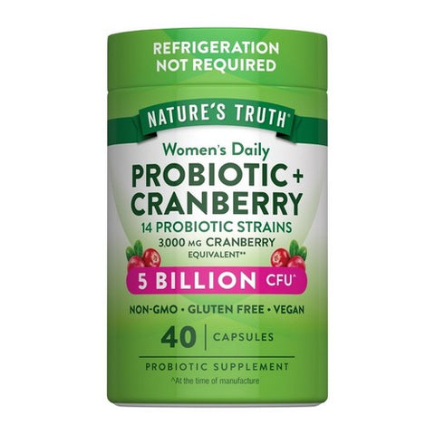 Nature's Truth, Women's Probiotic + Cranberry Vegetarian Capsules, 40 Tabs
