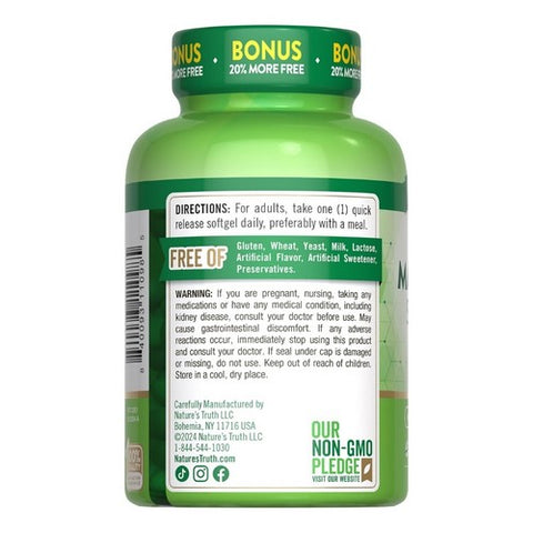 Nature's Truth, Magnesium Quick Release Softgels, 400 Mg, 72 Tabs