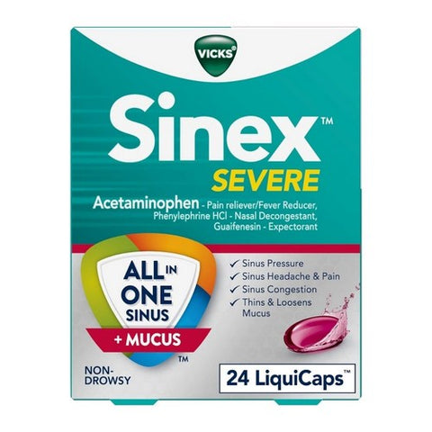 Sinex, Severe Congestion LiquiCaps, 24 Tabs
